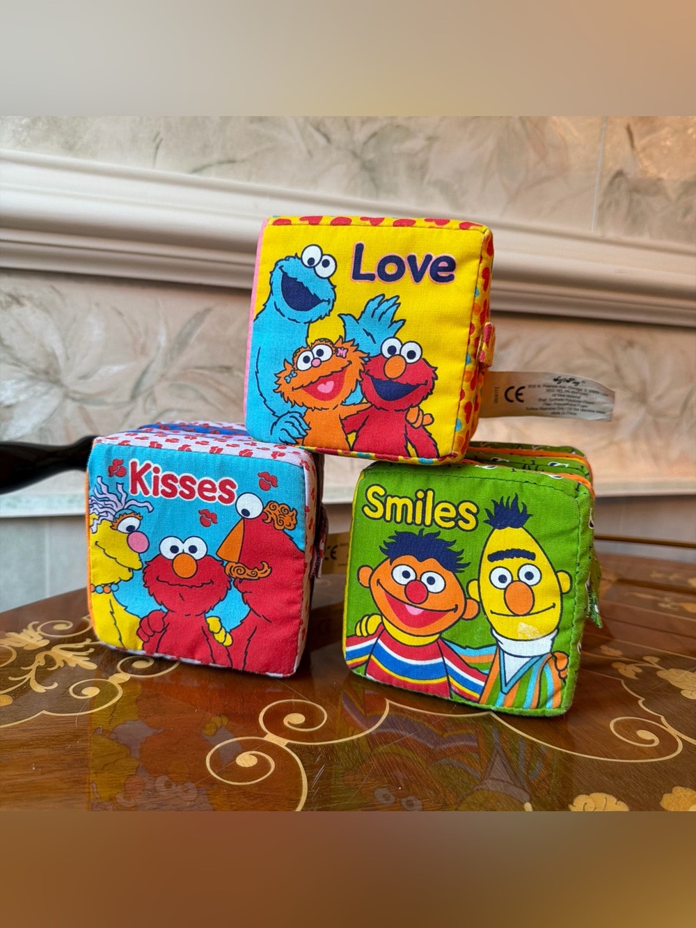 Vintage 2004 Sesame Street Soft Crinkle Foam Books Lot Of 3 Elmo Cookie Monster